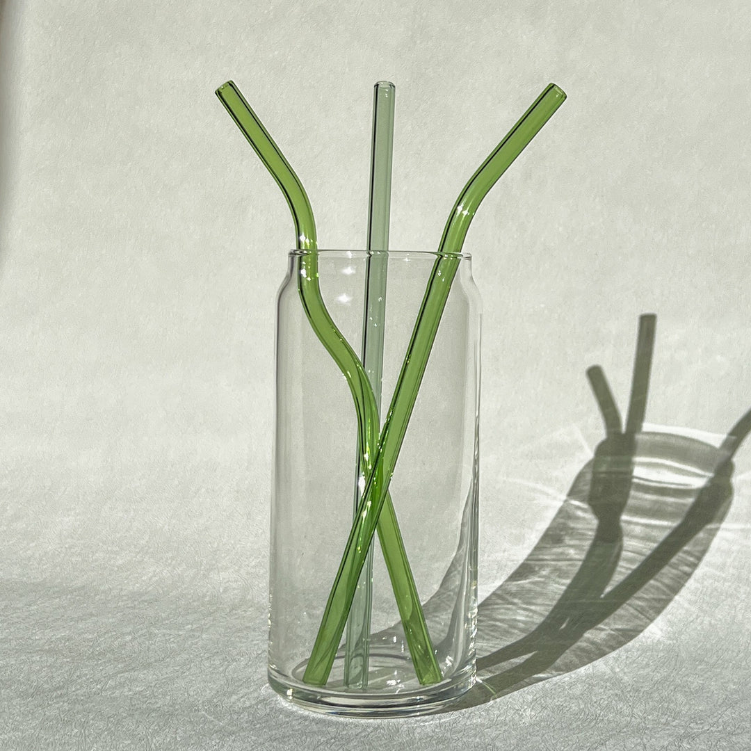 Wavy Glass Straw | Green