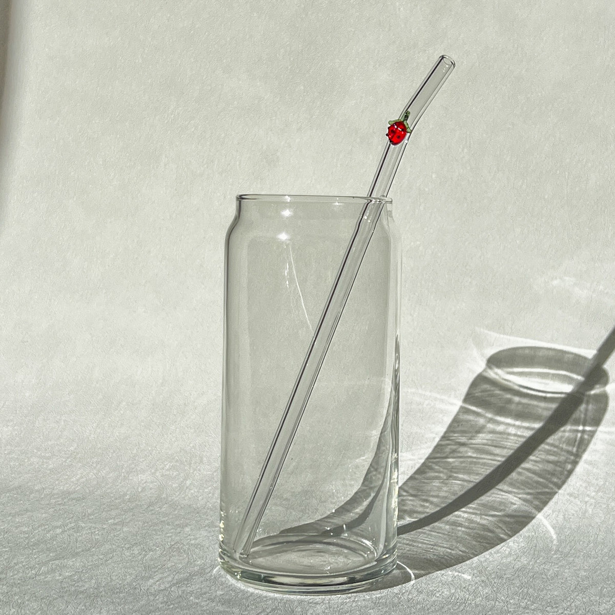 Bent Glass Straw | Strawberry