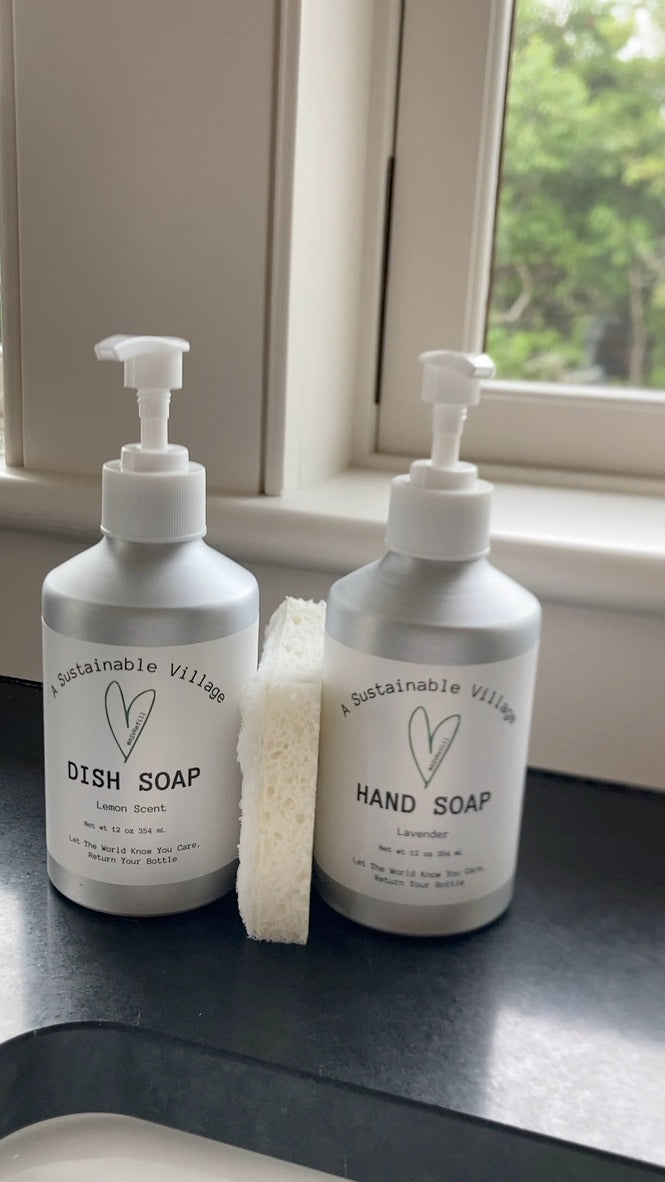 Refill Hand Soap in Aluminum bottle; zero waste, plastic-free soap