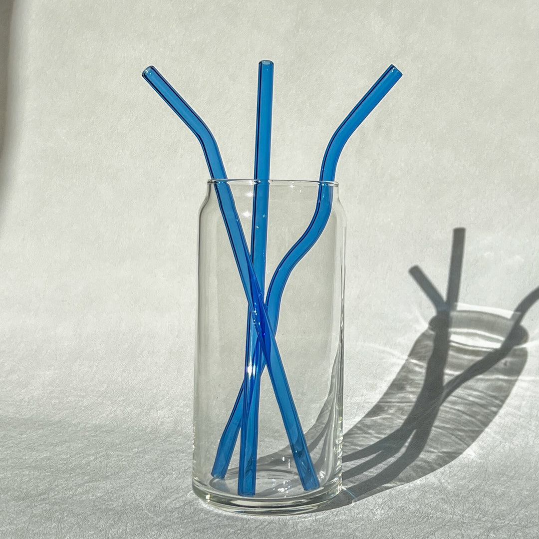 Wavy Glass Straw | Blue