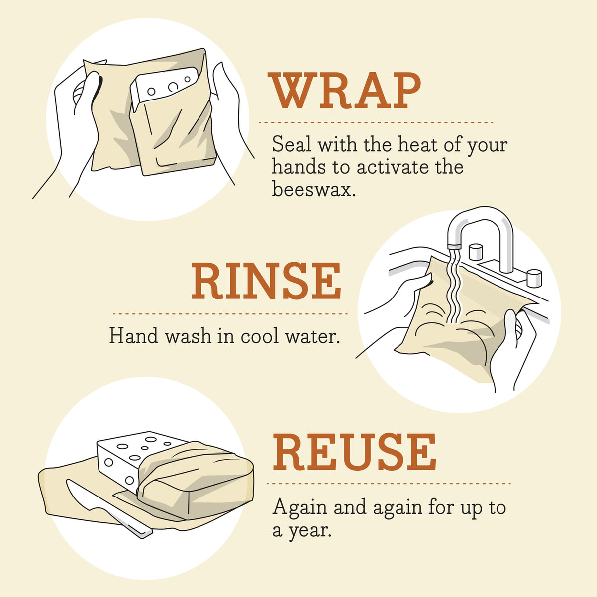 Bee's Wrap Reusable Beeswax Food Wrap – Honeycomb Print