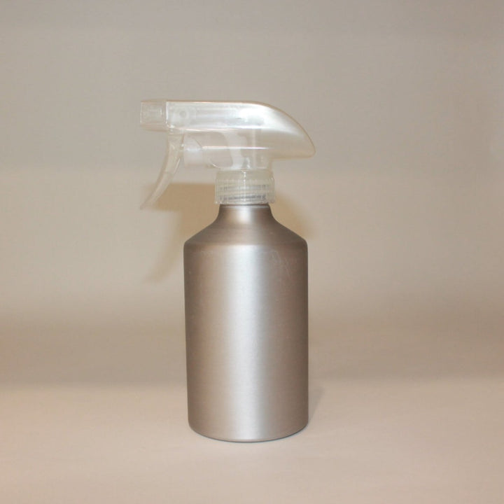 12 oz shattered proof aluminum spray bottle is great for refill on liquid hand or dish soap.  Ideal for zero waste and refill home.  Safe around kitchen and bath tile.