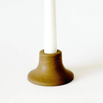 Mina Short Taper Candle Holder | Candlestick Holder Olive