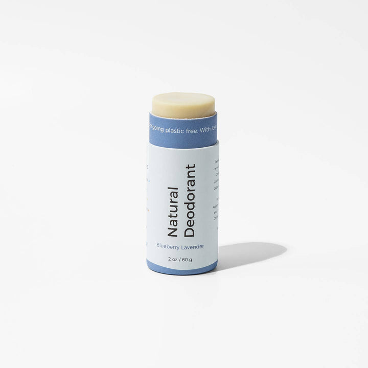 Natural deodorant stick on a white background