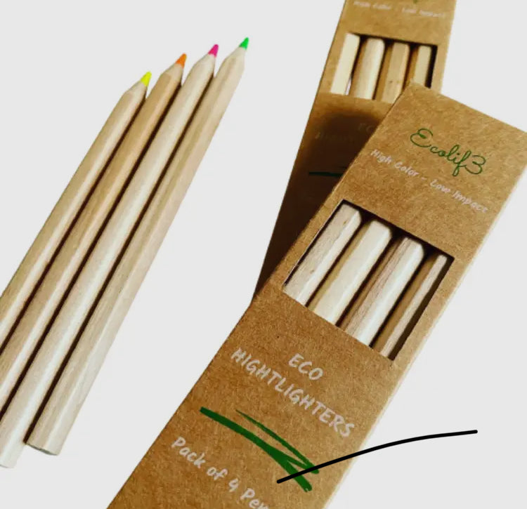 Plastic detox plastic free color pencil eco highlighters