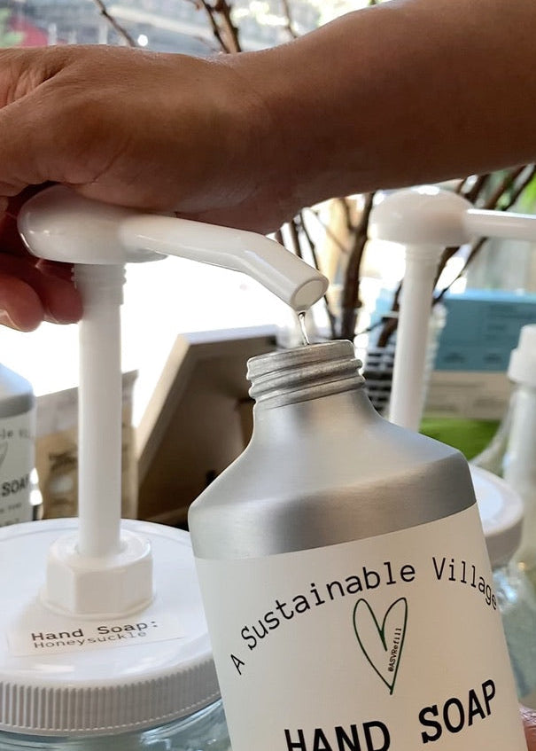 Refill Hand Soap in Aluminum bottle; zero waste, plastic-free soap