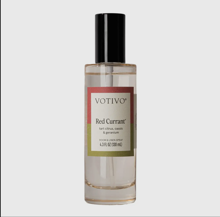 Votivo Red Currant perfume bottle on a light gray background