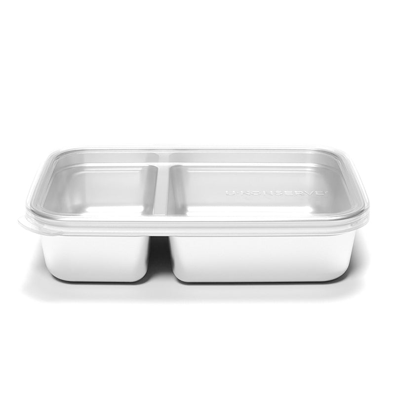 Divided Stainless Steel Food Storage With 2 Compartments