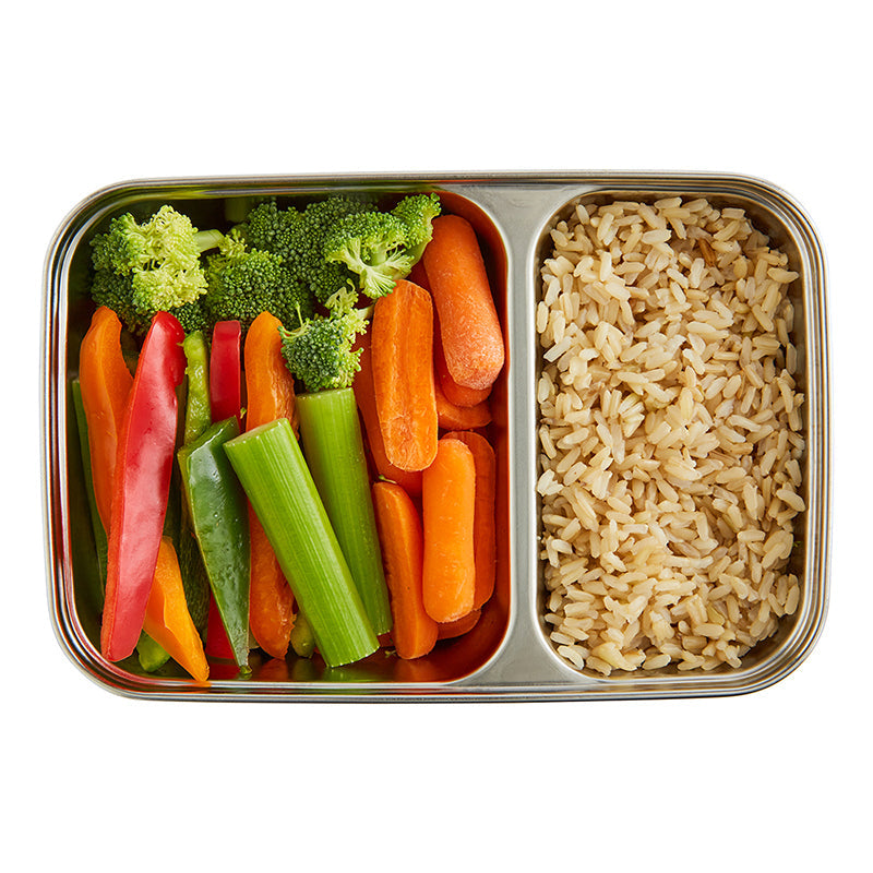 Divided Stainless Steel Food Storage With 2 Compartments