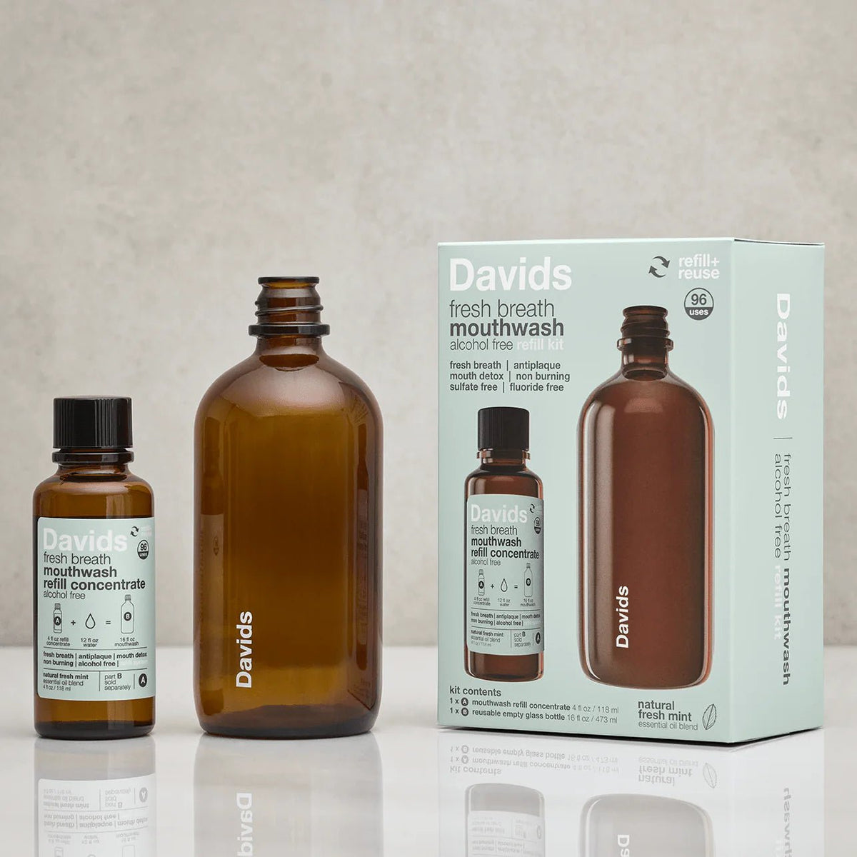 Davids Hydroxi™ Fresh Breath Mouthwash Refill Kit