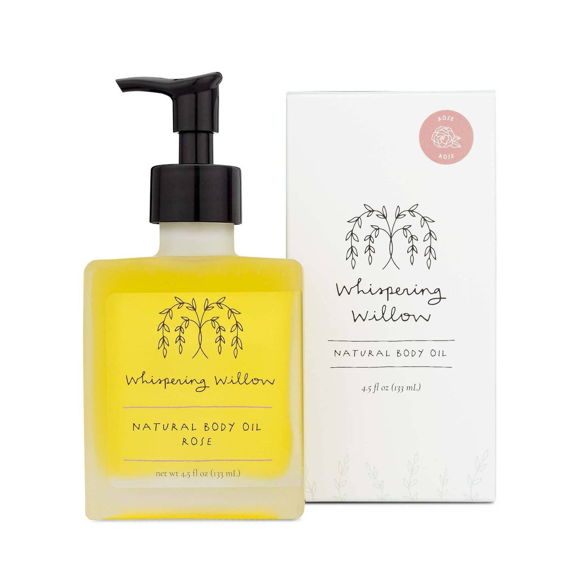 Rose Body Oil 4.5oz Glass Bottle