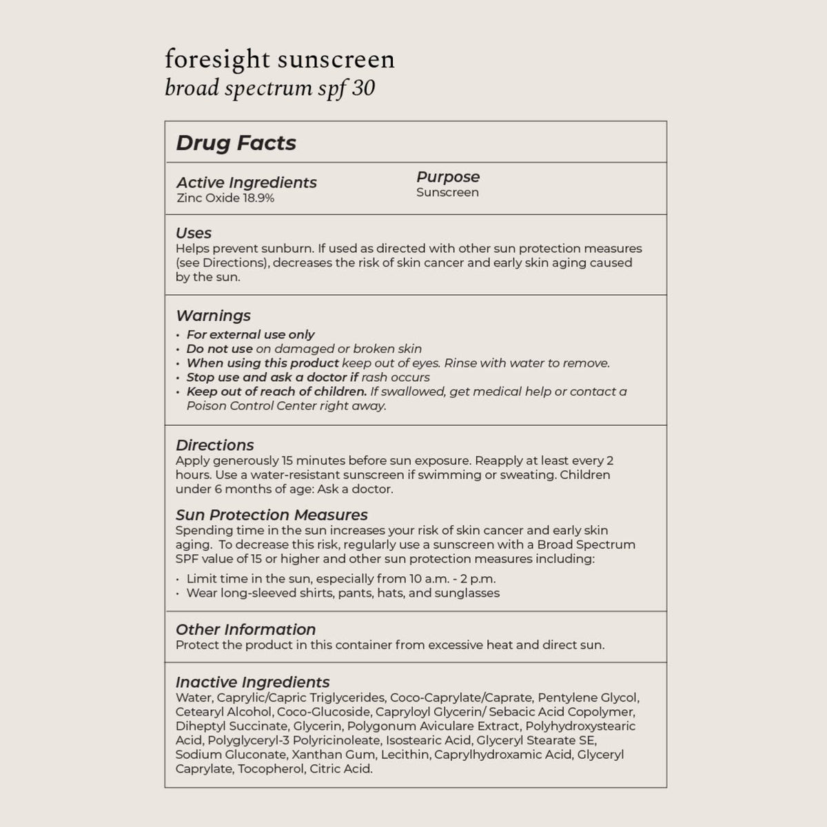 Foresight Sunscreen Spf 30
